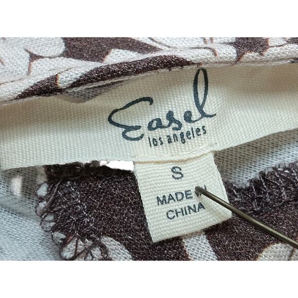 New with Tags Easel Brown Floral Dress V-Neck Small - Picture 12 of 13